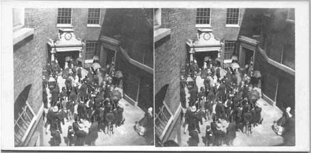 stereography by Samuel Francis May, taken in the courtyard of Devonshire House