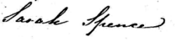 signature of Sarah Spence